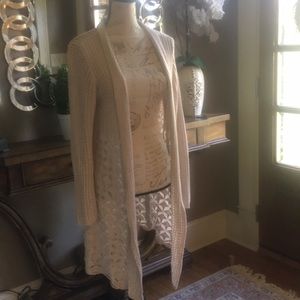 Belldini sz 1X long knit cardigan tan sweater